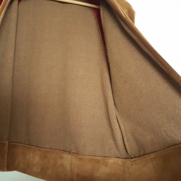 Roots Vintage Velour Front Zip Funnel Neck Sweater Jacket Brown Sz M - Picture 8 of 13